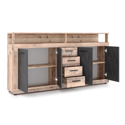 Komoda RUNA jasnobrązowa/antracytowa