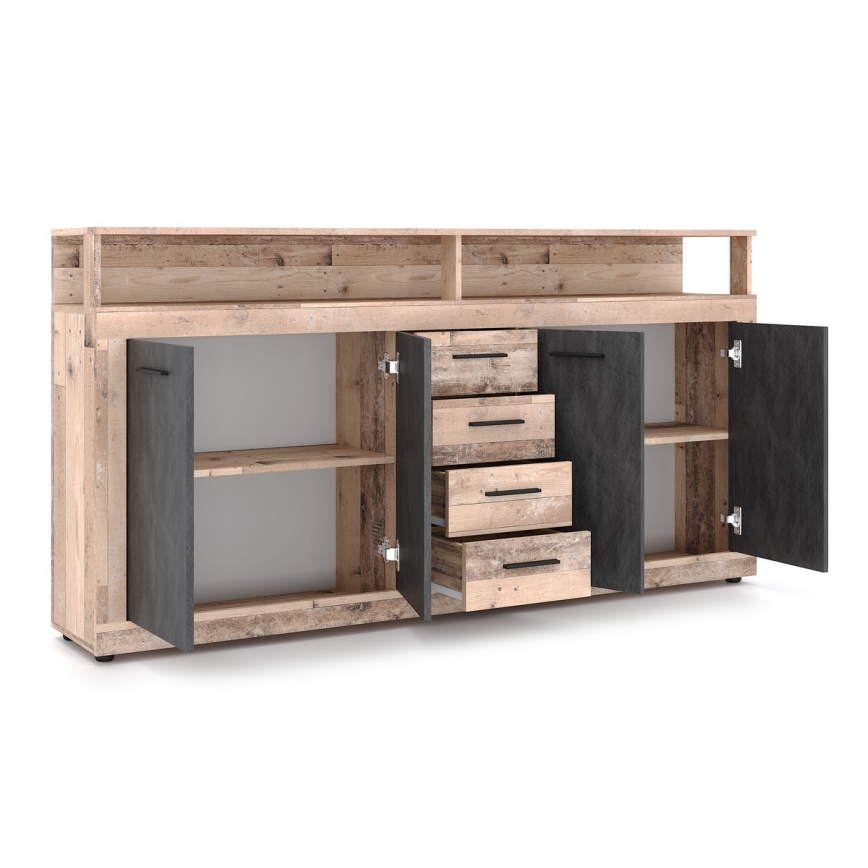 Komoda RUNA jasnobrązowa/antracytowa