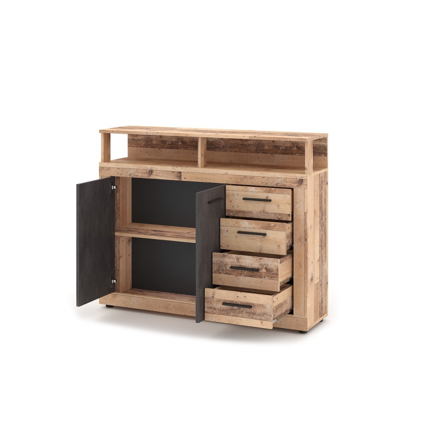 Komoda RUNA jasnobrązowa/antracytowa