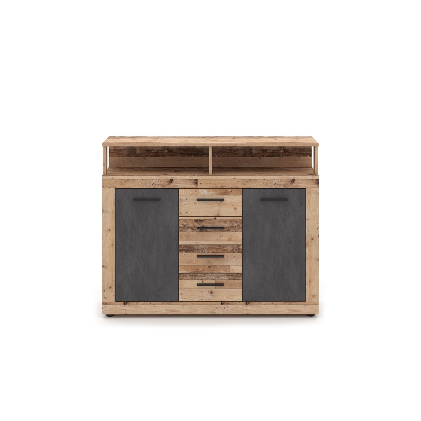 Komoda RUNA jasnobrązowa/antracytowa