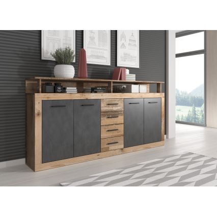 Komoda RUNA jasny brąz/antracyt