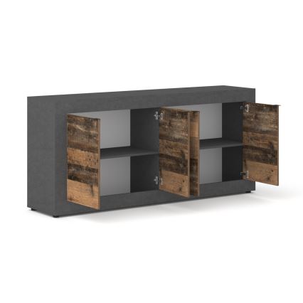 Komoda RUNEA ciemno-brązowa/antracytowa