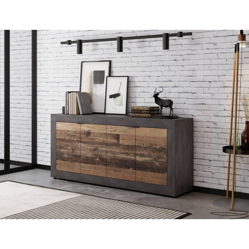 Komoda RUNEA ciemnobrązowa/antracytowa