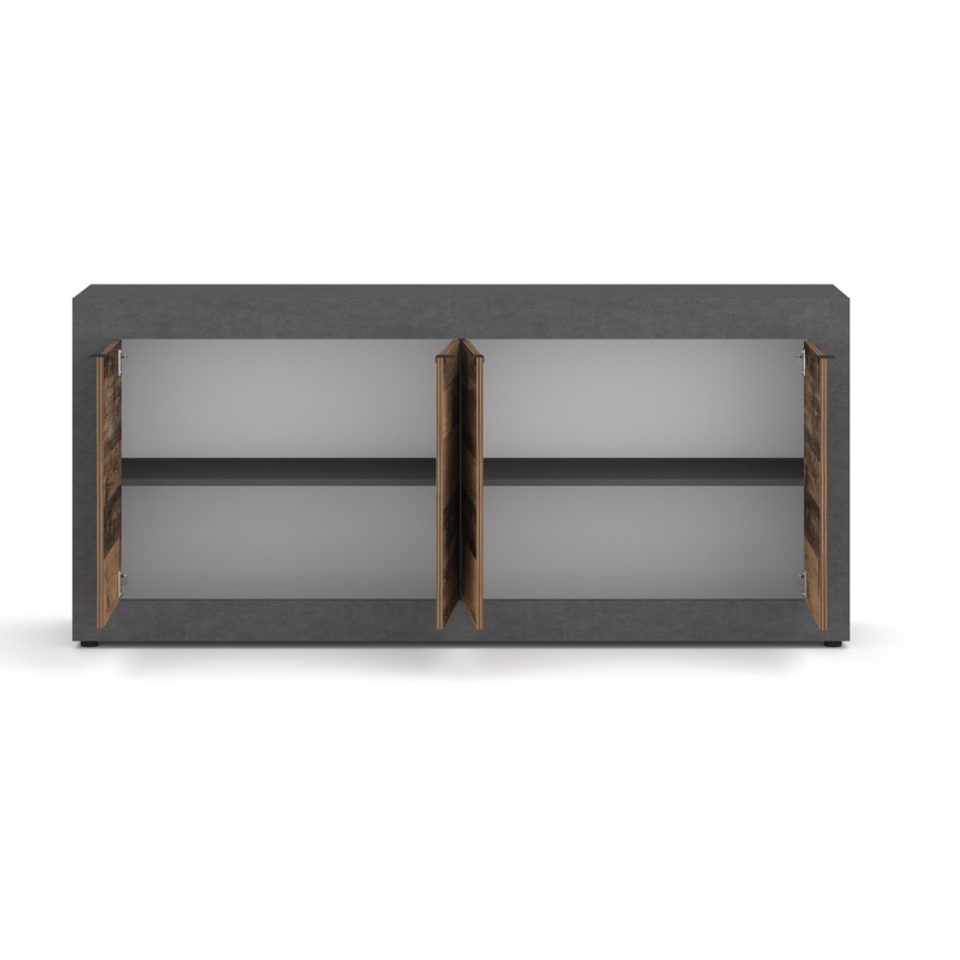 Komoda RUNEA ciemnobrązowa/antracytowa