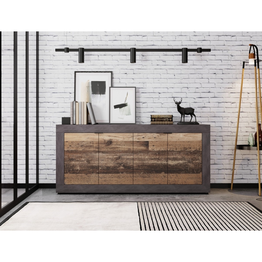 Komoda RUNEA ciemnobrązowa/antracytowa