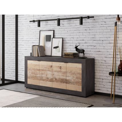 Komoda RUNEA jasnobrązowa/antracytowa