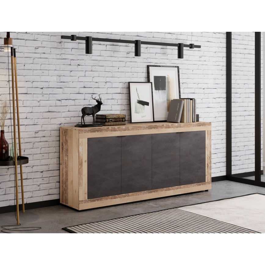 Komoda RUNEA jasnobrązowa/antracytowa