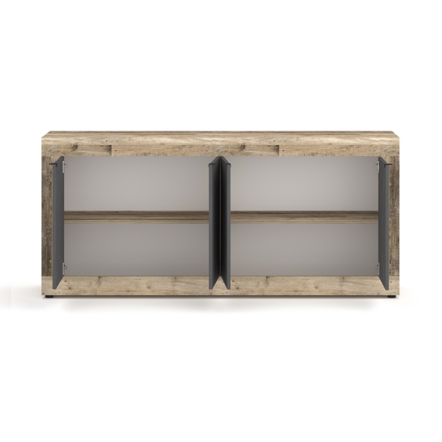 Komoda RUNEA jasnobrązowa/antracytowa