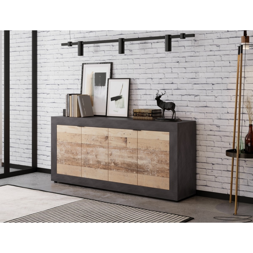 Komoda RUNEA jasny brąz/antracyt