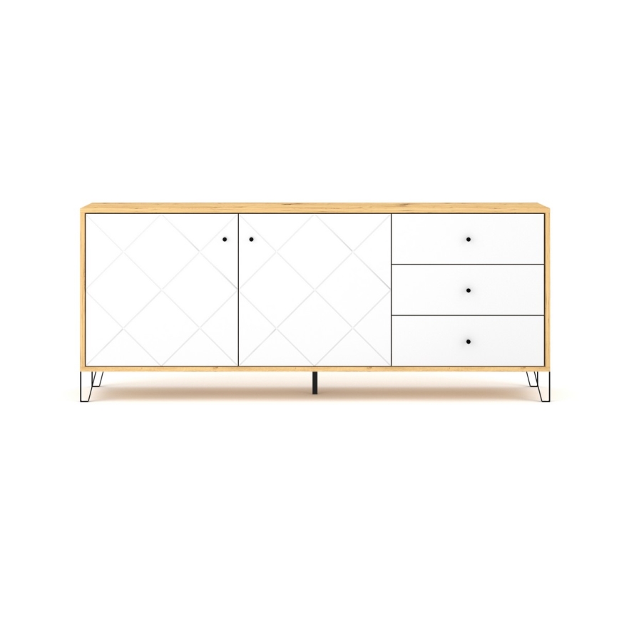 Komoda SULA dąb artisan/biała