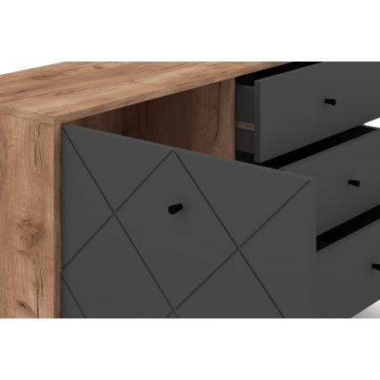 Komoda SULA dąb craft/czarny