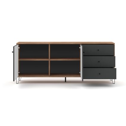 Komoda SULA dąb craft/czarny