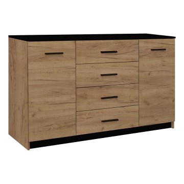 Komoda TAYLER dąb craft/czarna
