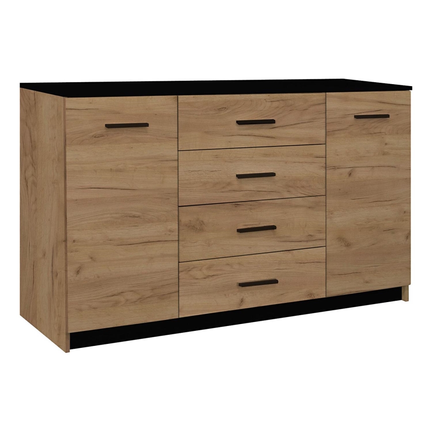 Komoda TAYLER dąb craft/czarna