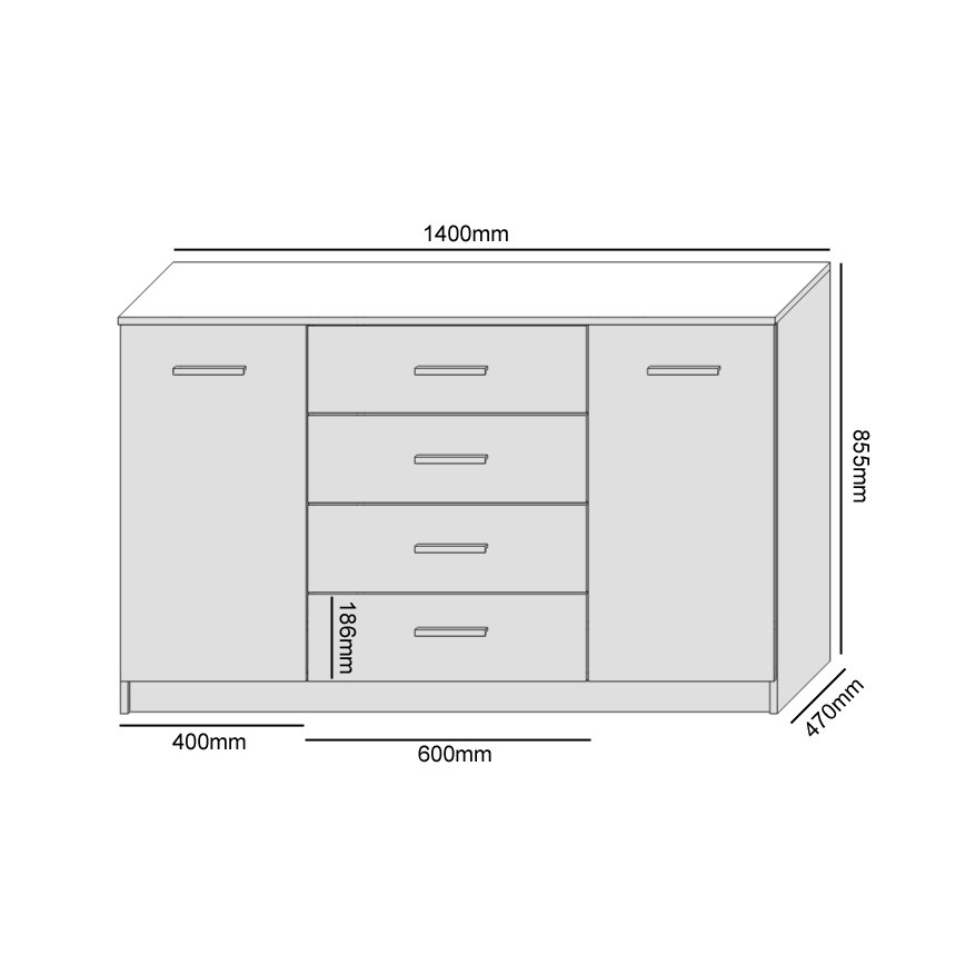 Komoda TAYLER dąb sonoma