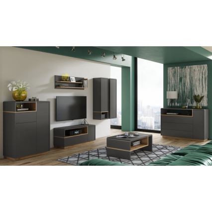 Komoda z szufladą FRED antracyt/dąb artisan