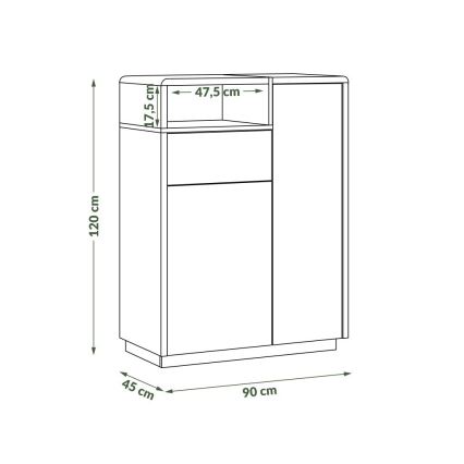 Komoda z szufladą FRED antracyt/dąb artisan