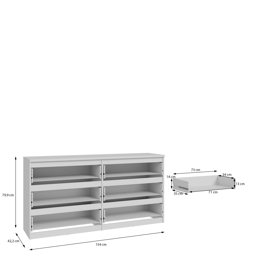 Komoda z szufladami MAO biała