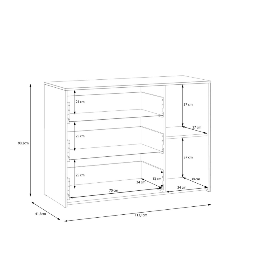 Komoda z szufladami URO dąb artisan/ biała