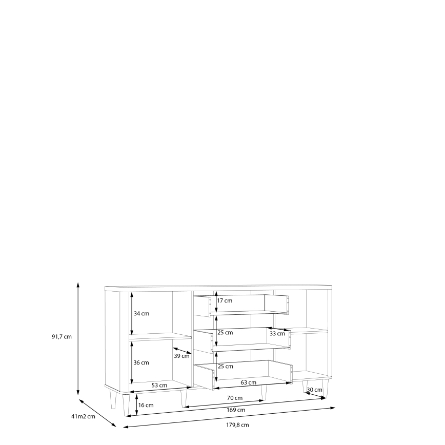 Komoda z szufladami VIRO brązowa/beżowa