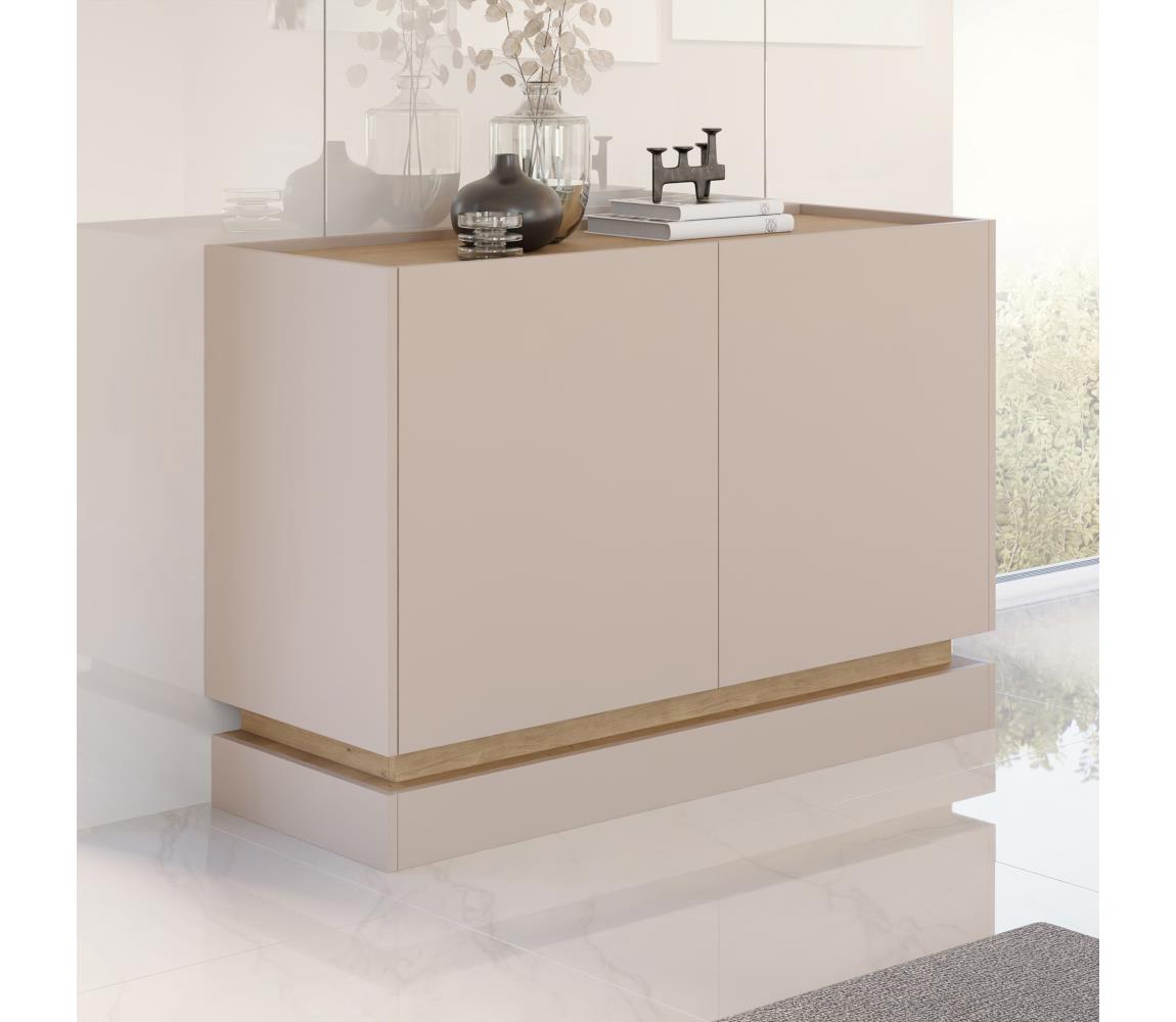 Komoda ZARPANT 120x75 cm beżowa/dąb Cremona
