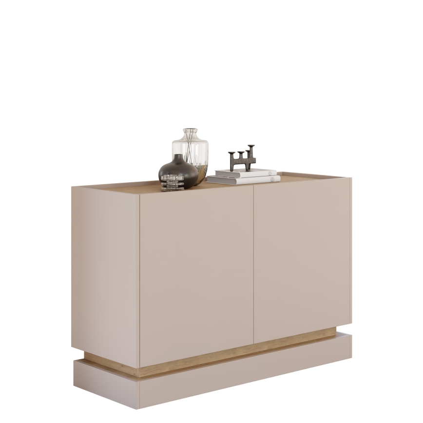 Komoda ZARPANT 120x75 cm beżowa/dąb Cremona