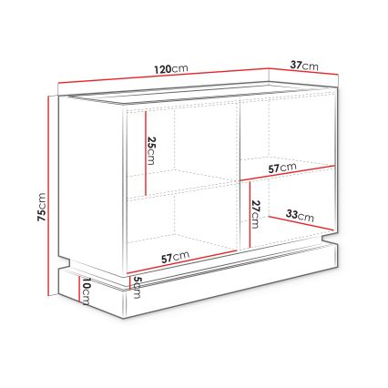 Komoda ZARPANT 75x120 cm beżowa/dąb Cremona