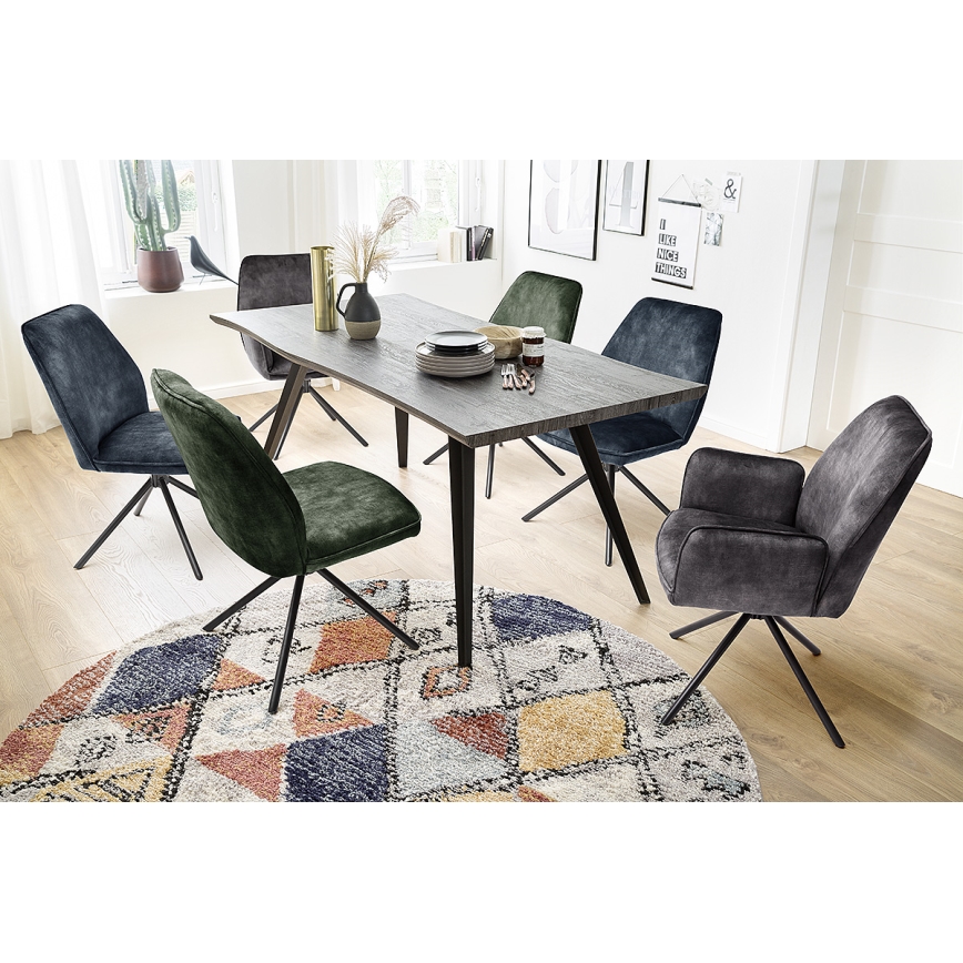 Komplet 2 krzeseł do jadalni NEXORO — antracyt