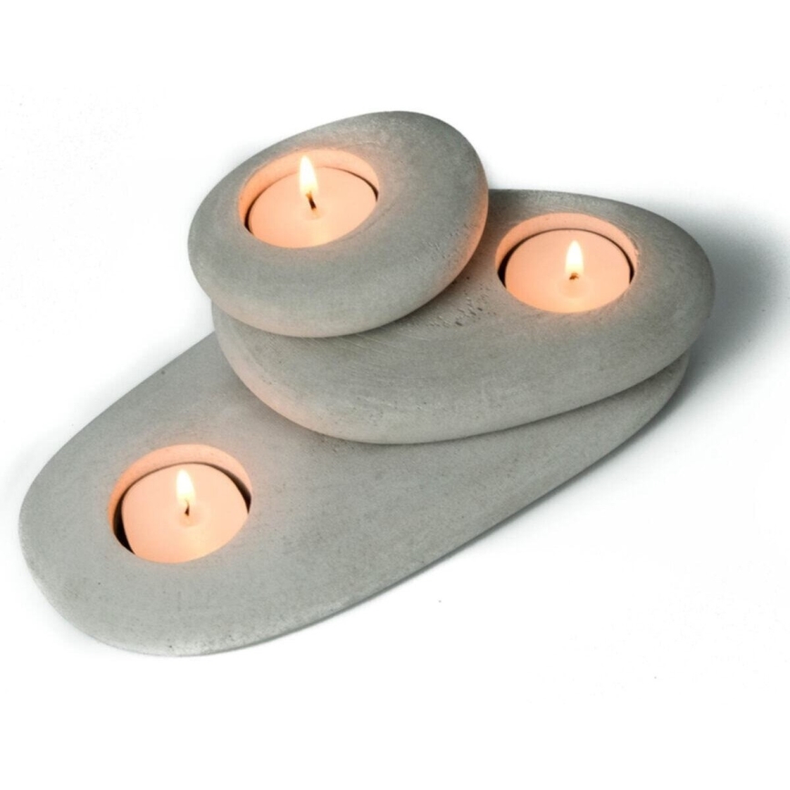 KOMPLET 3x Podstawka na świeczki do herbaty 21,5cm/15cm/9cm beton