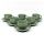 Komplet 6x Filiżanka ceramiczna Masch ze spodkiem zielona