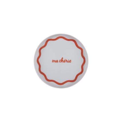 Komplet obiadowy 12 szt. czerwony/niebieski/biały/porcelana