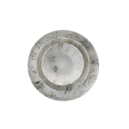 Komplet obiadowy 12 szt. szary/porcelana