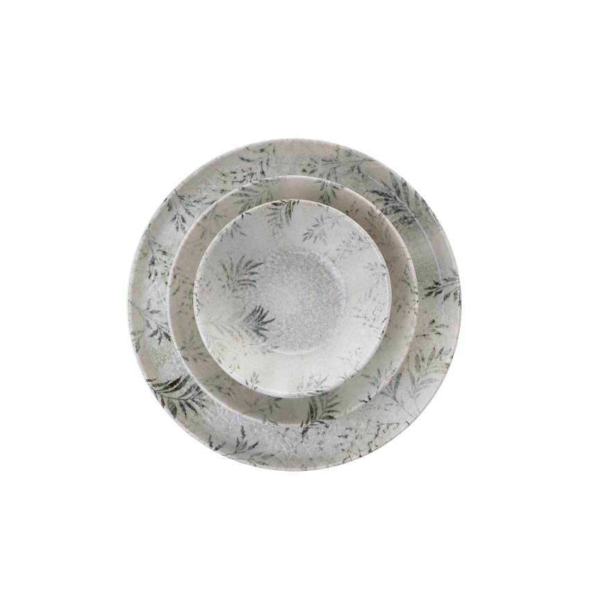 Komplet obiadowy 12 szt. szary/porcelana