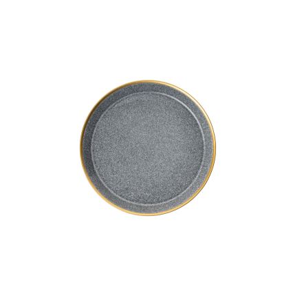 Komplet obiadowy 16 części antracyt/złoto/porcelana