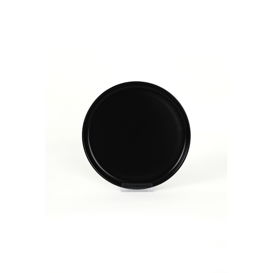 Komplet obiadowy 18 części czarny/ceramika