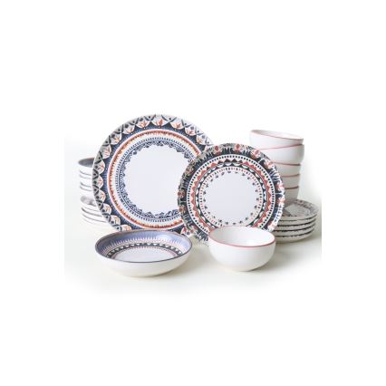 Komplet obiadowy 24 części, wielobarwny/kamionka