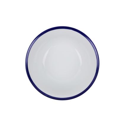 Komplet obiadowy 24-częściowy biały/niebieski/porcelana