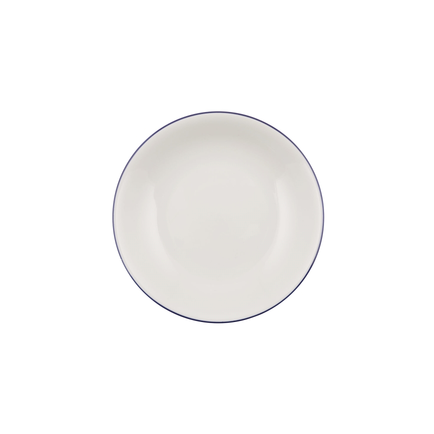 Komplet obiadowy 24-częściowy biały/niebieski/porcelana