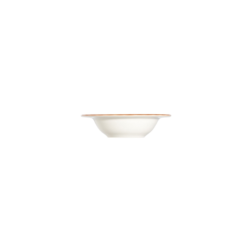 Komplet obiadowy 24 szt., biały/pomarańczowy, porcelana