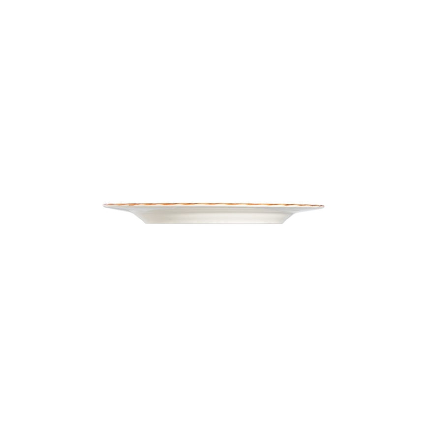 Komplet obiadowy 24 szt., biały/pomarańczowy, porcelana