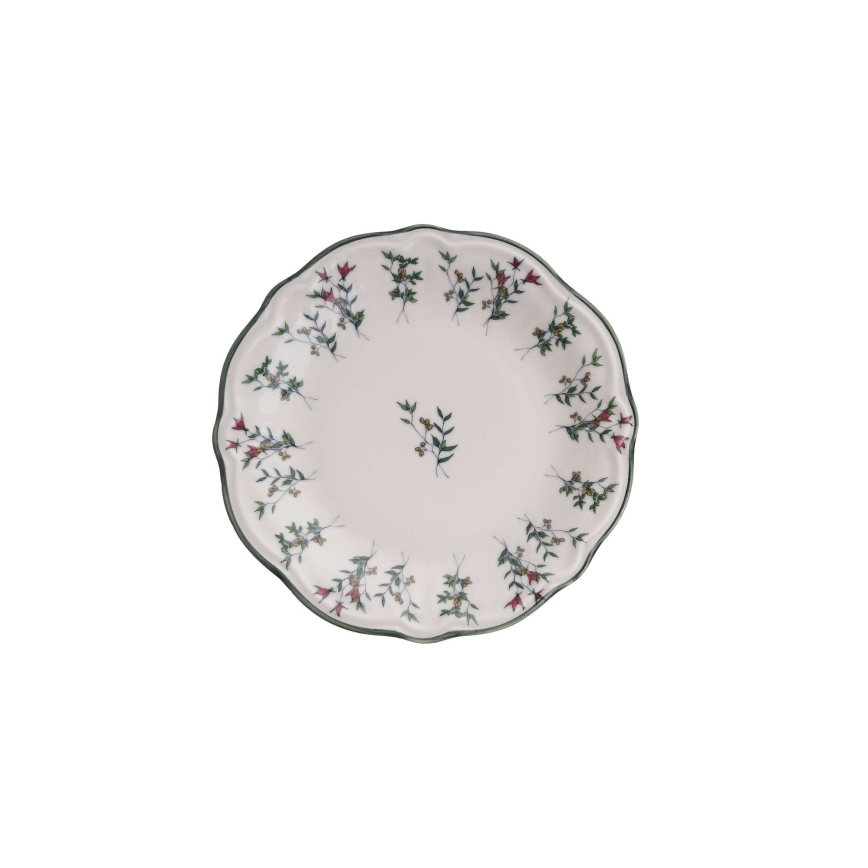 Komplet obiadowy 24 szt. biały/zielony/porcelana