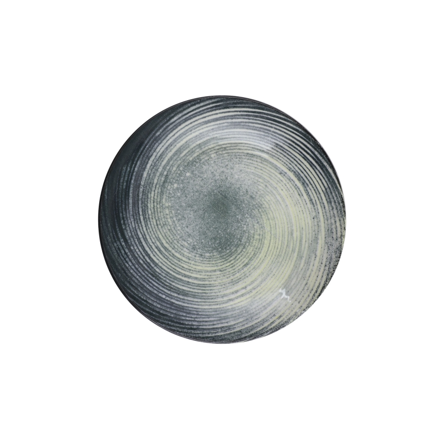 Komplet obiadowy 24 szt. zielony/czarny/porcelana