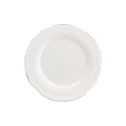 Komplet obiadowy 53-częściowy, biały/srebrny, porcelana