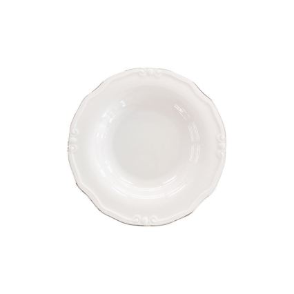 Komplet obiadowy 53-częściowy, biały/srebrny, porcelana