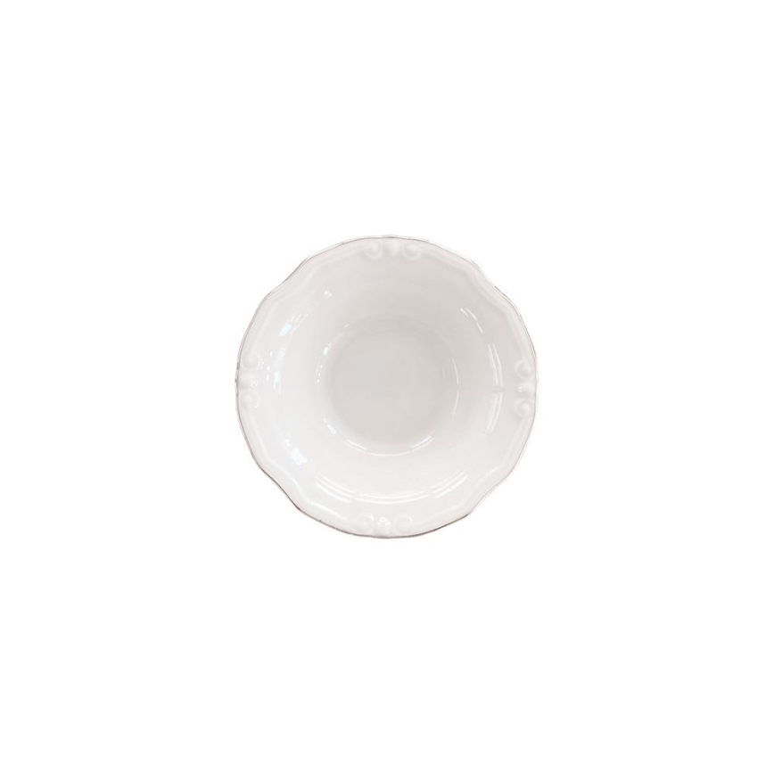 Komplet obiadowy 53-częściowy, biały/srebrny, porcelana