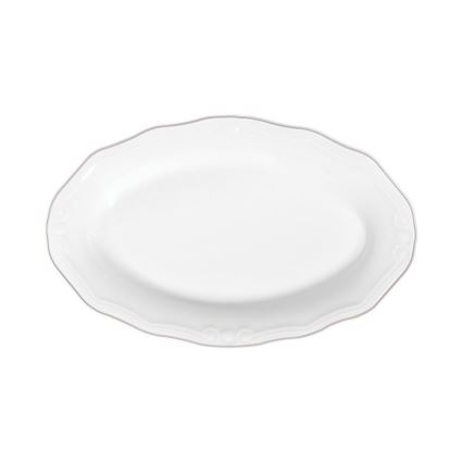 Komplet obiadowy 53-częściowy, biały/srebrny, porcelana