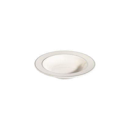 Komplet obiadowy 53-częściowy, kremowy/srebrny/porcelana