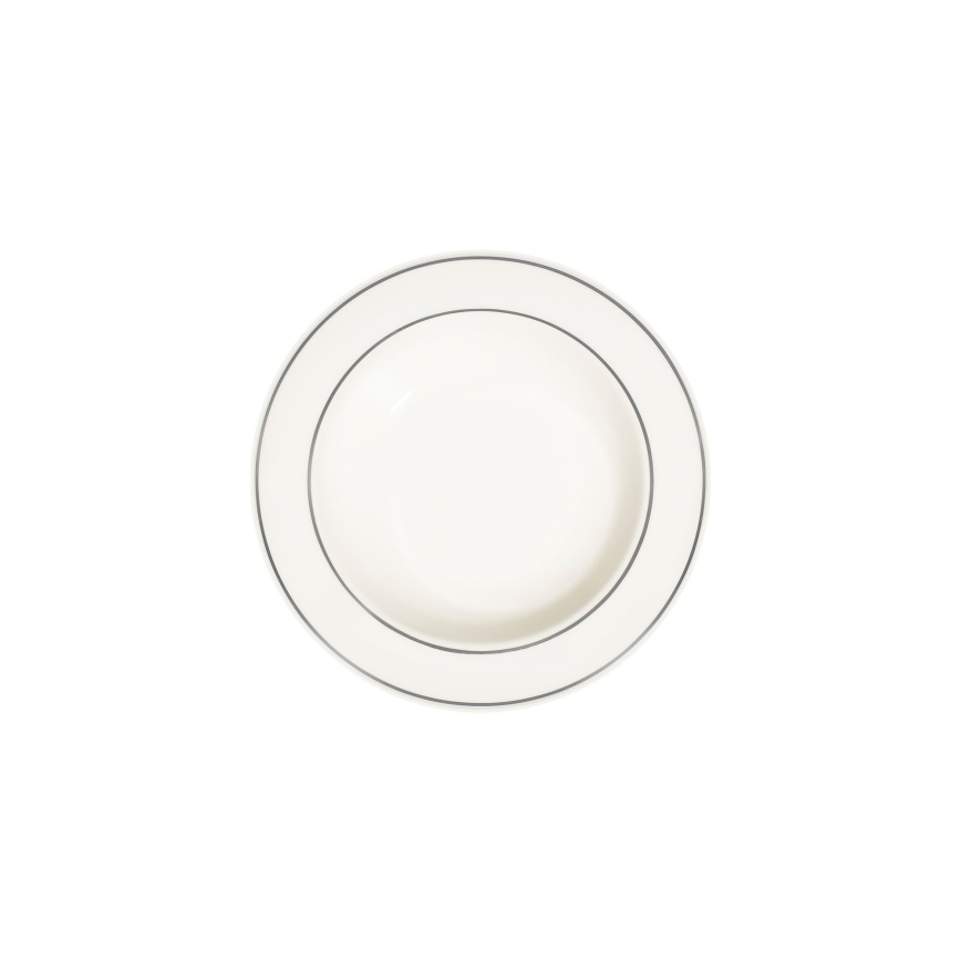 Komplet obiadowy 53-częściowy, kremowy/srebrny/porcelana