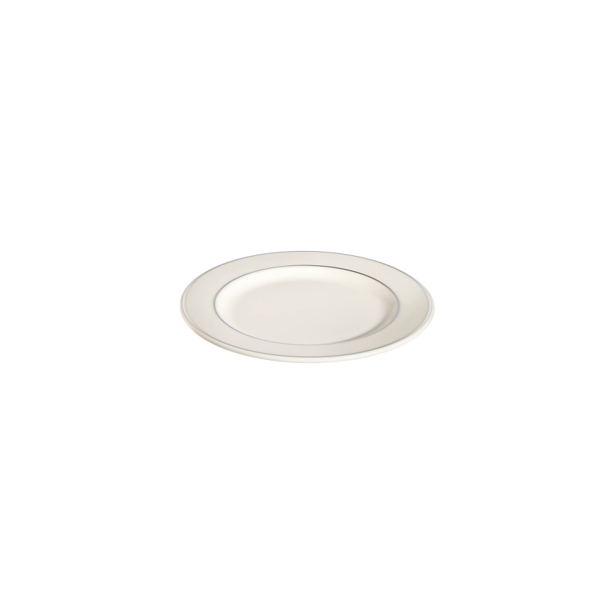 Komplet obiadowy 53-częściowy, kremowy/srebrny/porcelana
