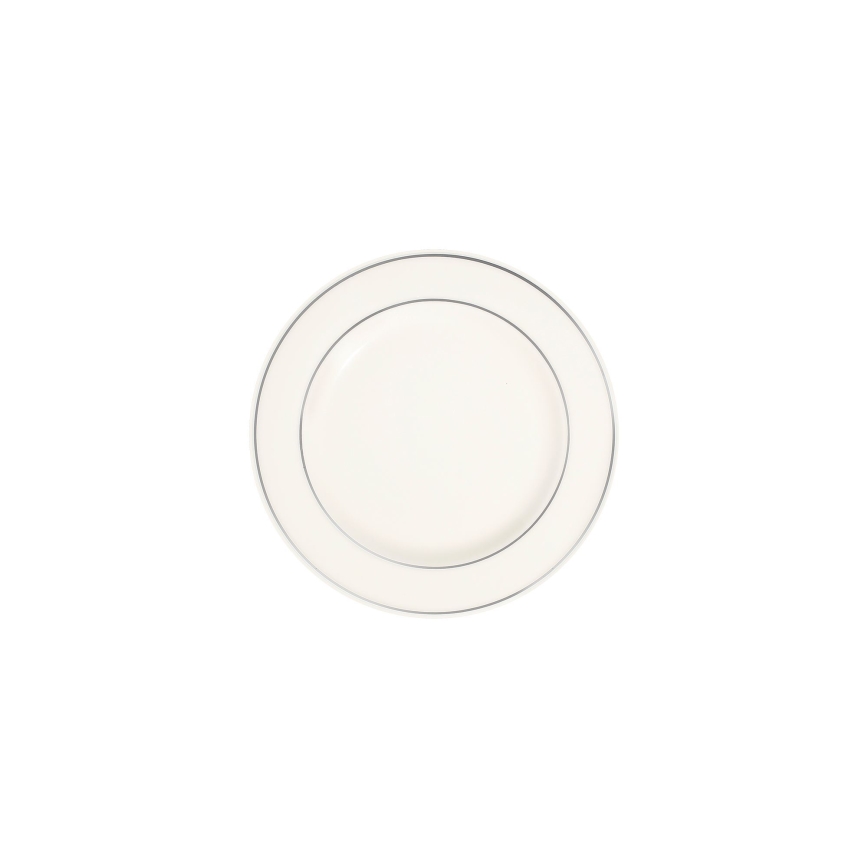 Komplet obiadowy 53-częściowy, kremowy/srebrny/porcelana